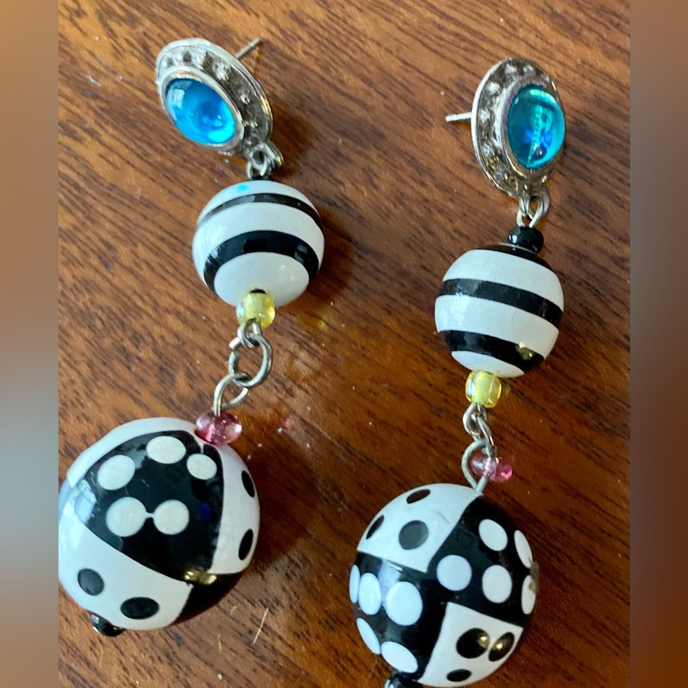 Funky mod vintage sixties style earrings.
